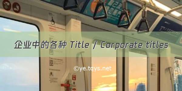 企业中的各种 Title / Corporate titles