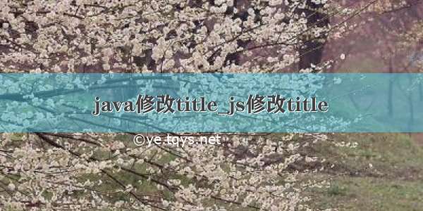 java修改title_js修改title