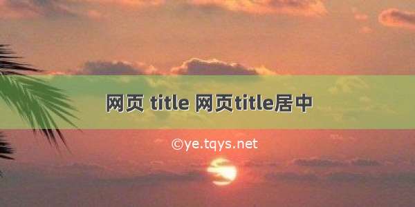 网页 title 网页title居中