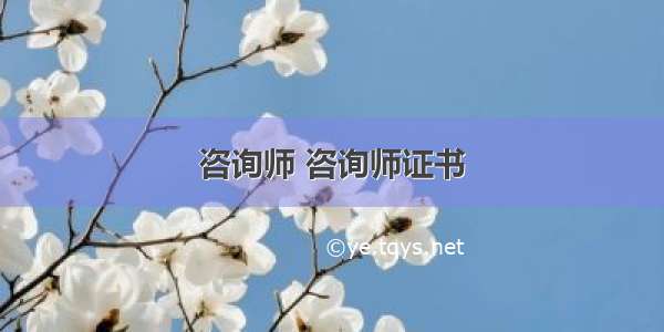 咨询师 咨询师证书