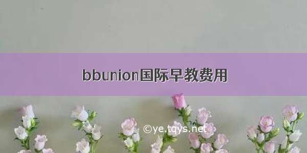 bbunion国际早教费用