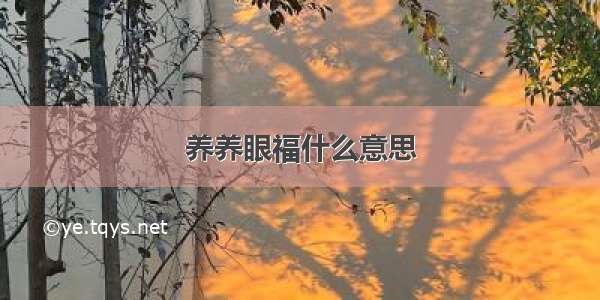 养养眼福什么意思