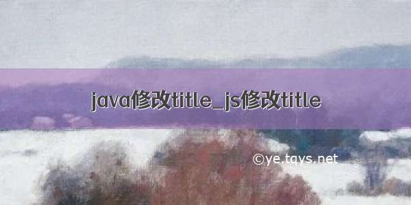 java修改title_js修改title