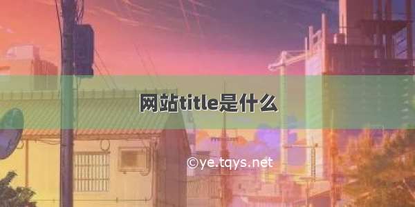 网站title是什么