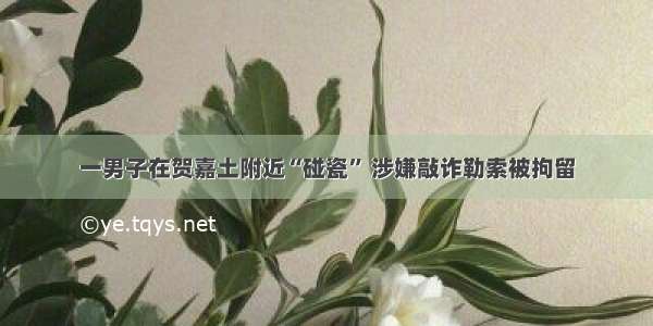 一男子在贺嘉土附近“碰瓷” 涉嫌敲诈勒索被拘留