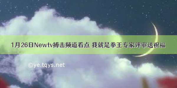 1月26日Newtv搏击频道看点 我就是拳王专家评审送祝福