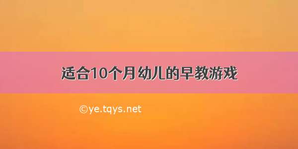 适合10个月幼儿的早教游戏