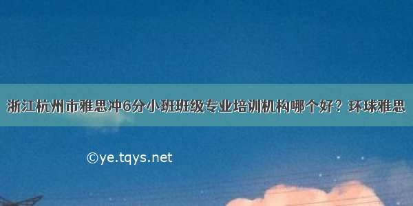 浙江杭州市雅思冲6分小班班级专业培训机构哪个好？环球雅思