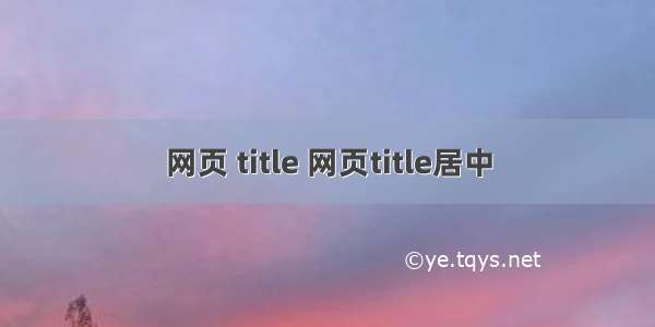 网页 title 网页title居中