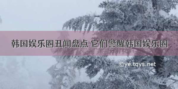 韩国娱乐圈丑闻盘点 它们警醒韩国娱乐圈