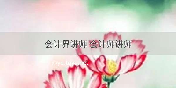 会计界讲师 会计师讲师