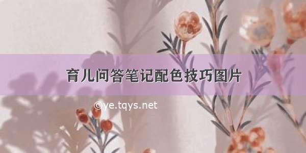 育儿问答笔记配色技巧图片