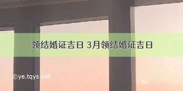 领结婚证吉日 3月领结婚证吉日