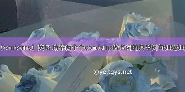 【concerns】英语 请举两个个concerns做名词的典型例句如题如题