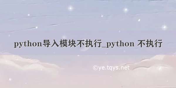 python导入模块不执行_python 不执行