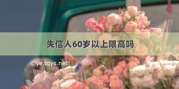 失信人60岁以上限高吗