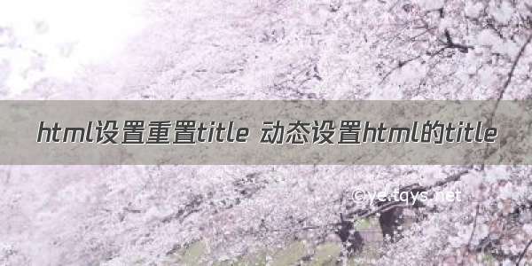 html设置重置title 动态设置html的title