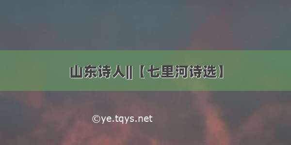 山东诗人||【七里河诗选】