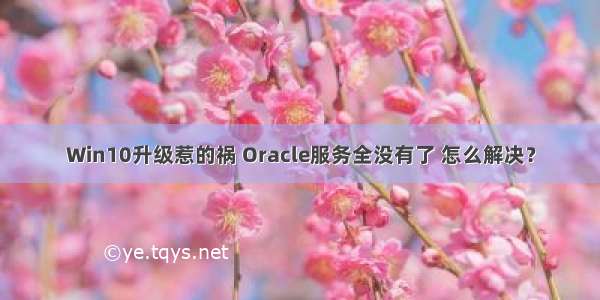 Win10升级惹的祸 Oracle服务全没有了 怎么解决？