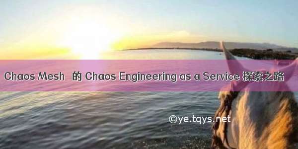 Chaos Mesh® 的 Chaos Engineering as a Service 探索之路