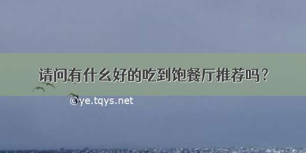 请问有什幺好的吃到饱餐厅推荐吗？