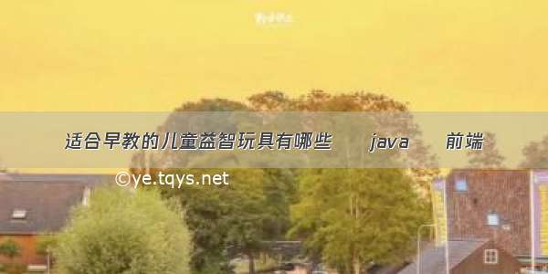 适合早教的儿童益智玩具有哪些 – java – 前端