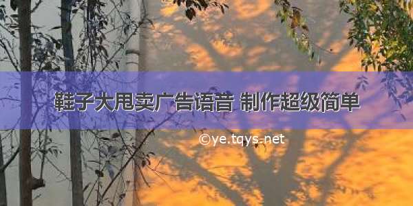 鞋子大甩卖广告语音 制作超级简单