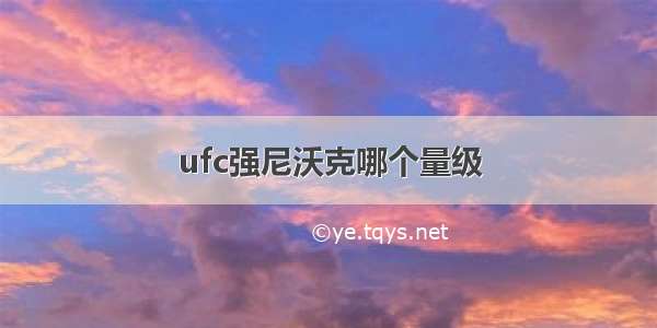 ufc强尼沃克哪个量级