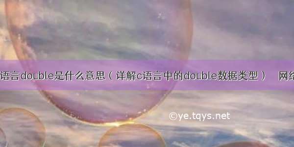 c语言double是什么意思（详解c语言中的double数据类型） – 网络