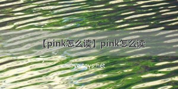 【pink怎么读】pink怎么读