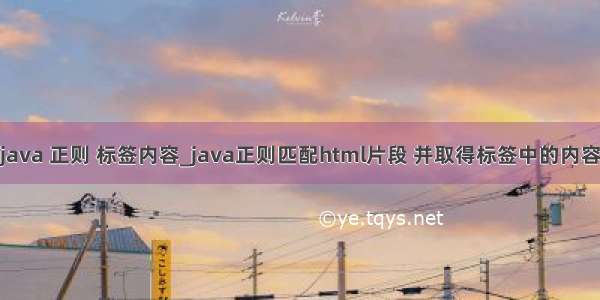 java 正则 标签内容_java正则匹配html片段 并取得标签中的内容