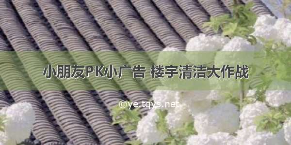 小朋友PK小广告 楼宇清洁大作战