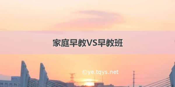 家庭早教VS早教班