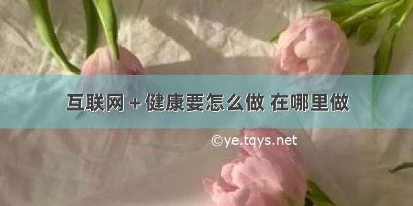 互联网＋健康要怎么做 在哪里做