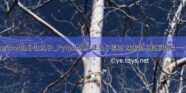 python兔子生兔子_Python兔子生兔子算法 编程练习题实例十一