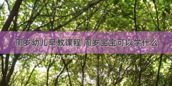 周岁幼儿早教课程 周岁宝宝可以学什么