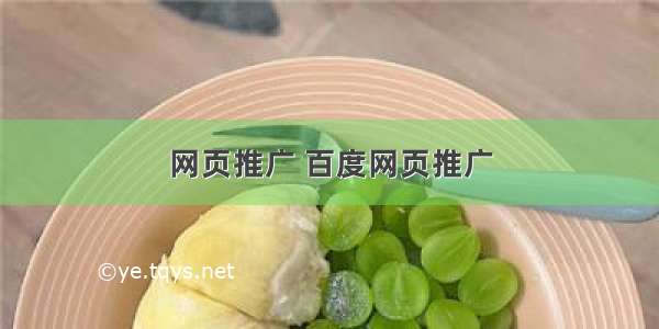 网页推广 百度网页推广