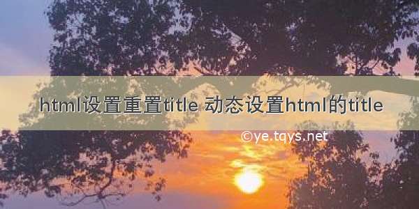 html设置重置title 动态设置html的title