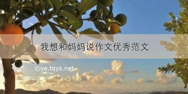 我想和妈妈说作文优秀范文