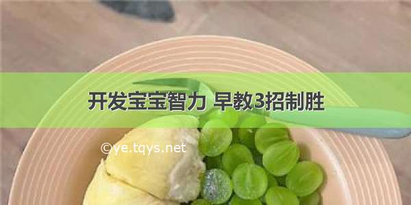 开发宝宝智力 早教3招制胜