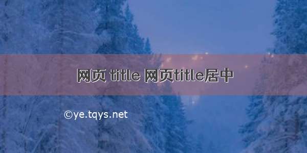 网页 title 网页title居中