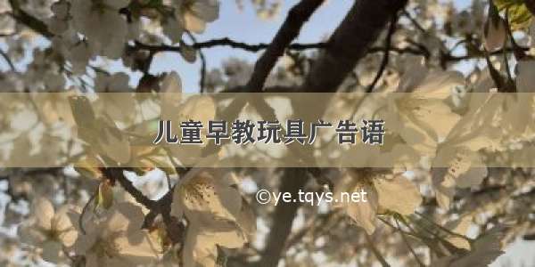 儿童早教玩具广告语