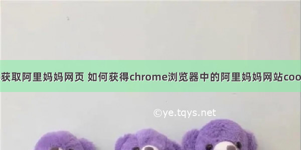 php获取阿里妈妈网页 如何获得chrome浏览器中的阿里妈妈网站cookie？