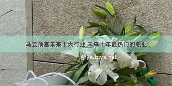 马云预言未来十大行业 未来十年最热门的职业