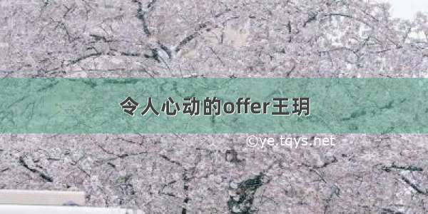 令人心动的offer王玥