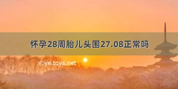 怀孕28周胎儿头围27.08正常吗