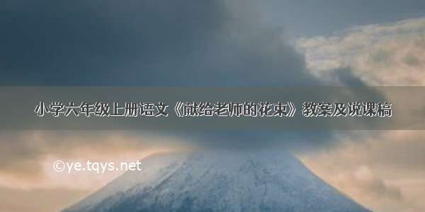 小学六年级上册语文《献给老师的花束》教案及说课稿