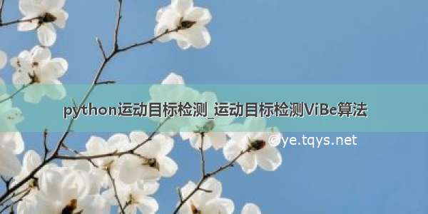 python运动目标检测_运动目标检测ViBe算法