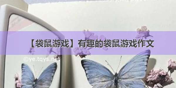 【袋鼠游戏】有趣的袋鼠游戏作文