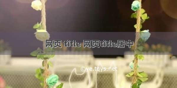 网页 title 网页title居中